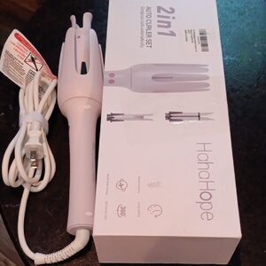 2-in-1 Auto Curler Set - White